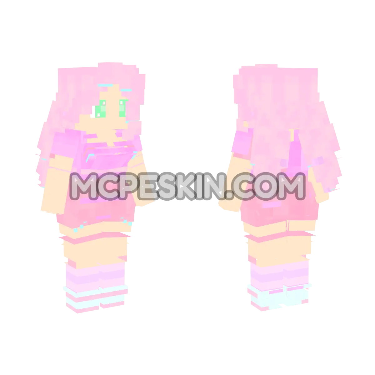 1 Girl Cloth Style 3 4D Minecraft Bedrock skin
