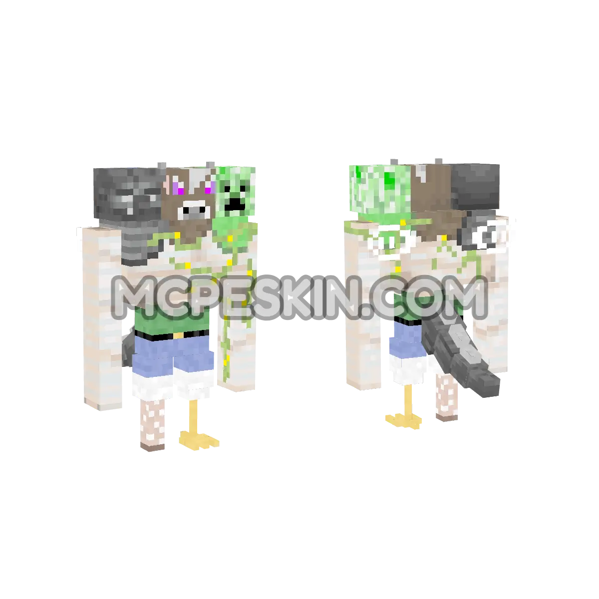 A Lot Of Mobs Skin 4D Minecraft Bedrock skin