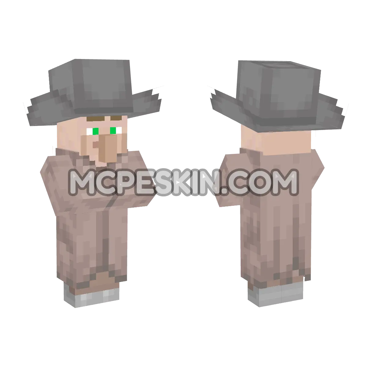 aldeano 4D Minecraft Bedrock skin