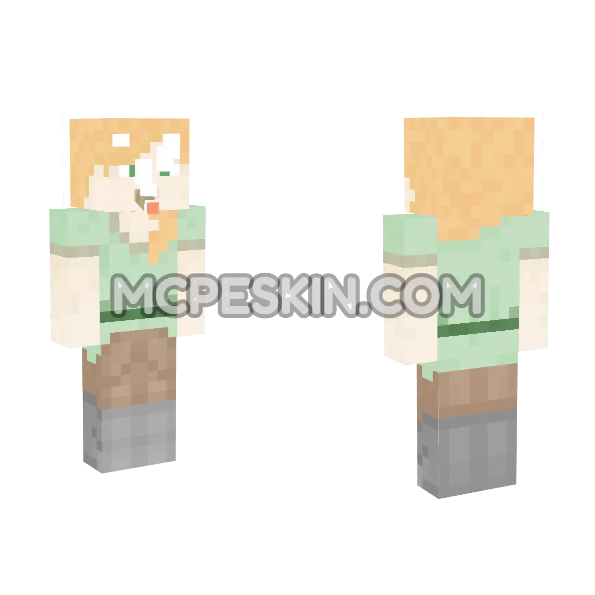 Alex Fumando 4D Minecraft Bedrock skin