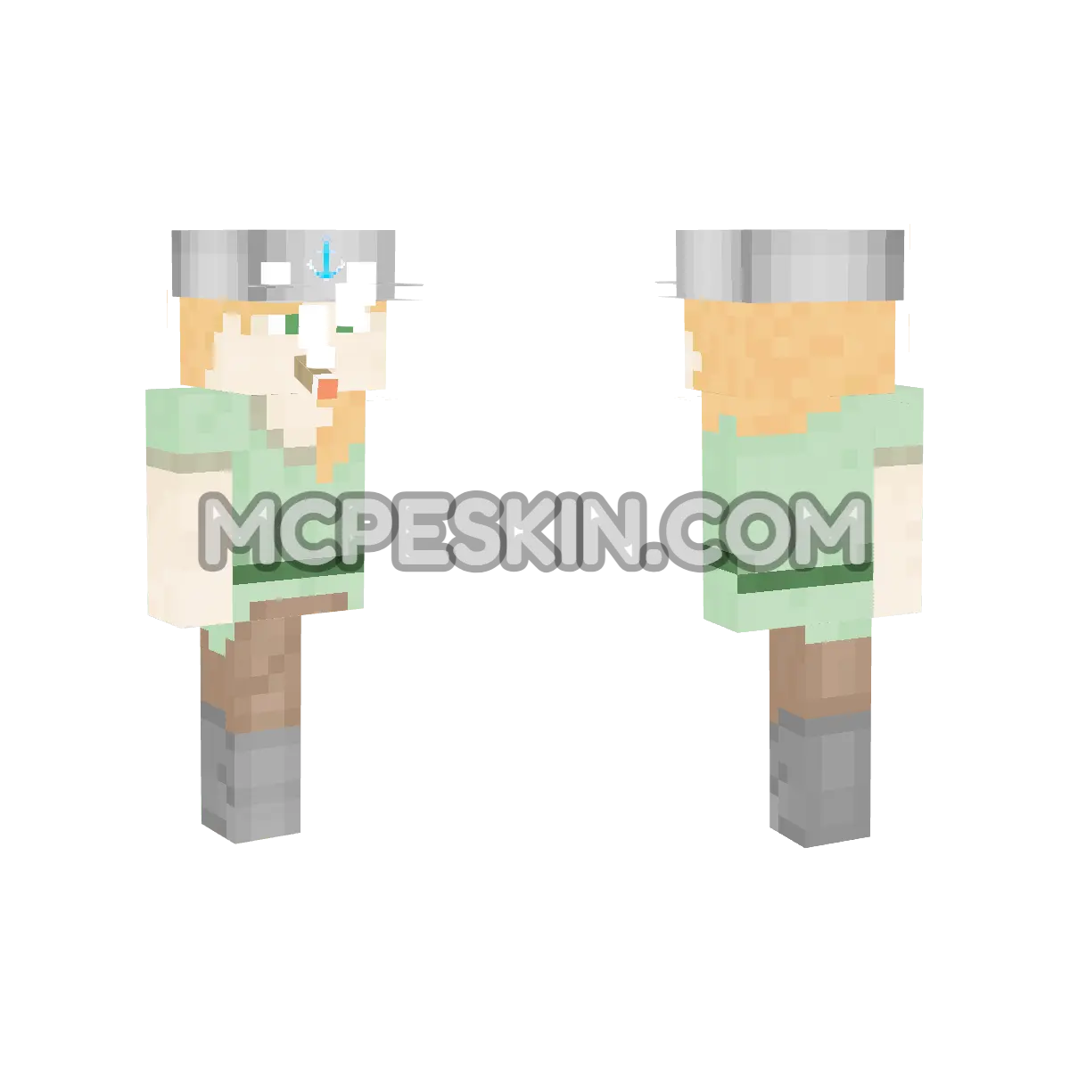 Alex Fumando con gorra 4D Minecraft Bedrock skin