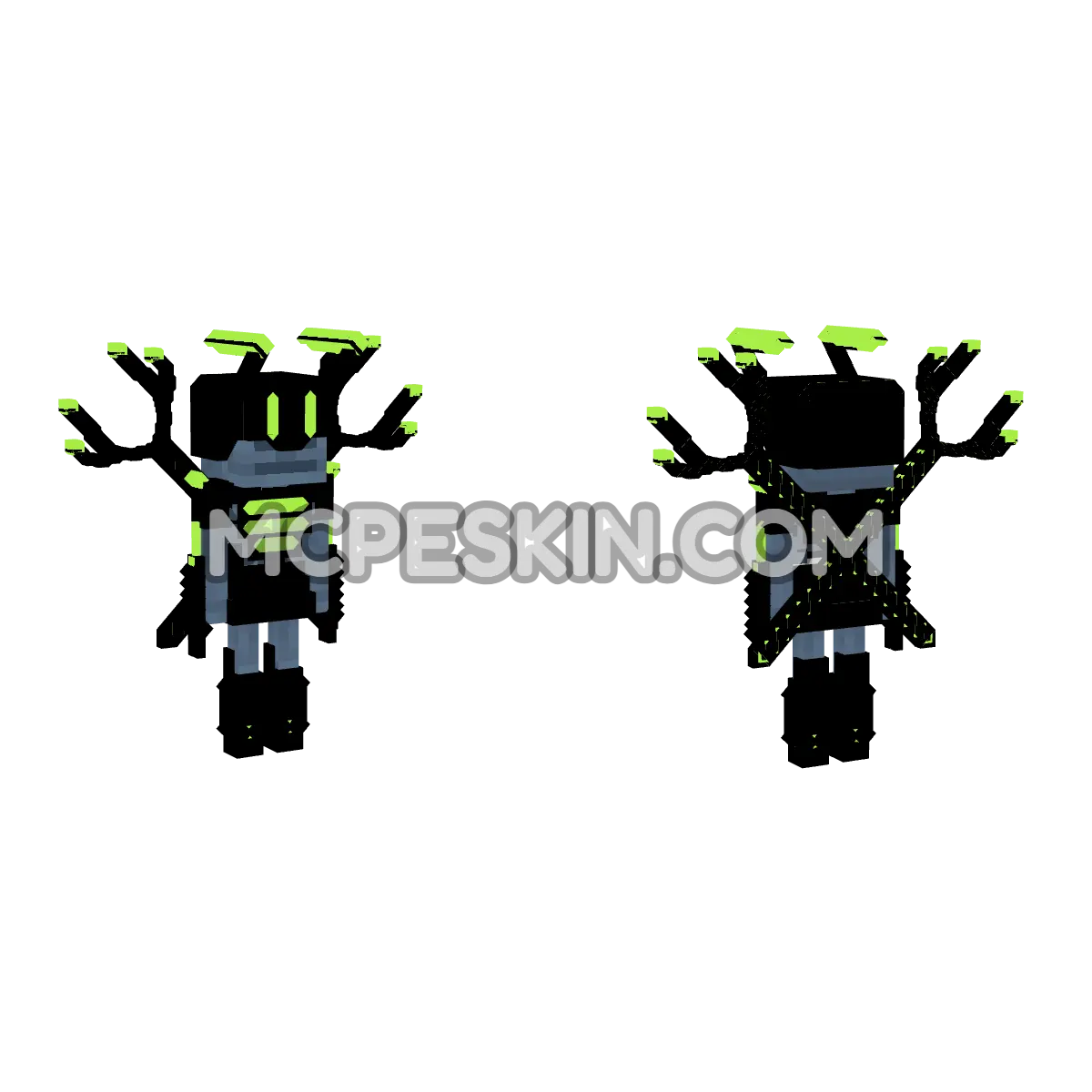 Alien Skeleton Dark 4D Minecraft Bedrock skin