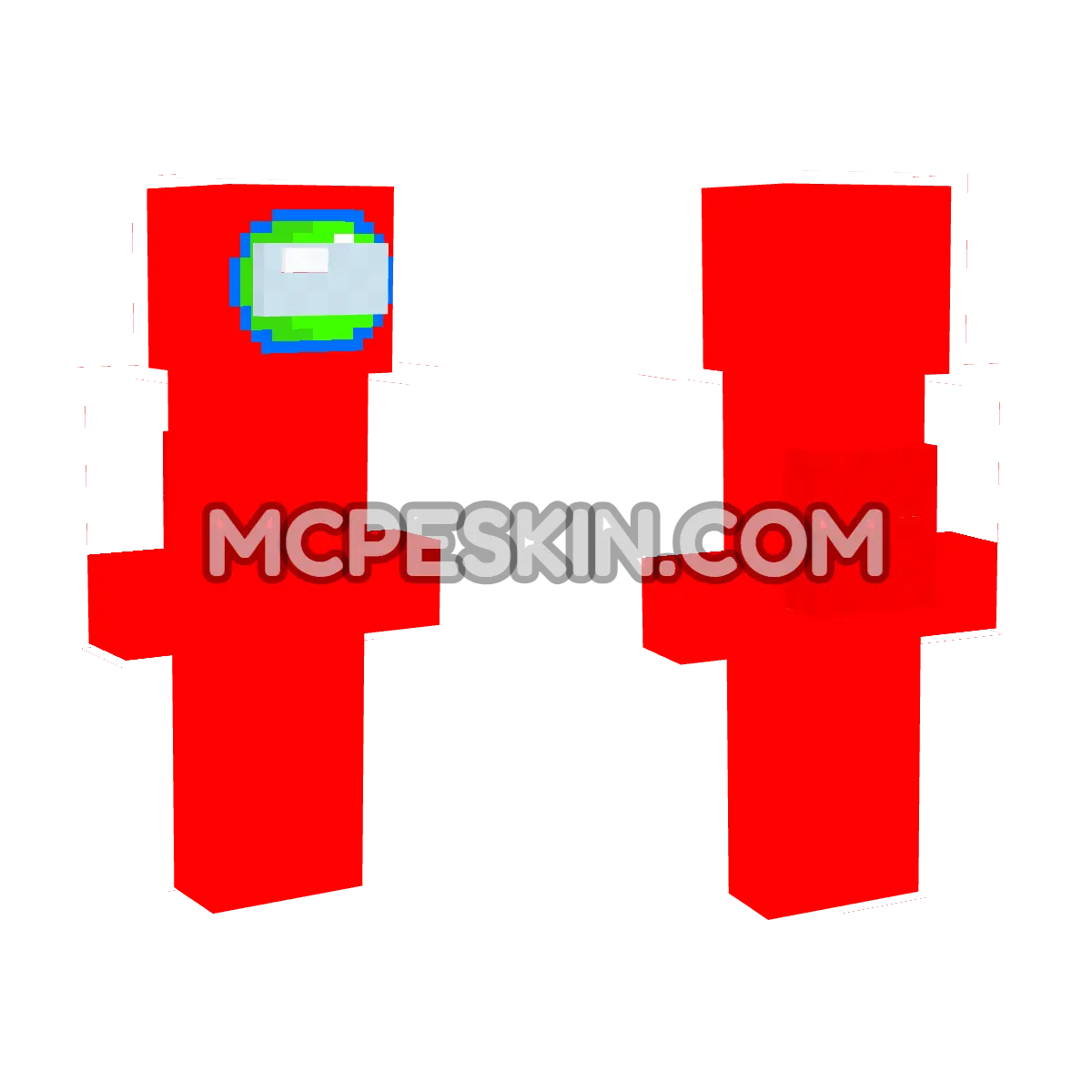 Among Us Red 2 4D Minecraft Bedrock skin