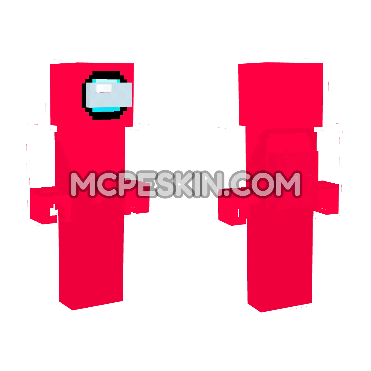 Among Us Red 4D Minecraft Bedrock skin
