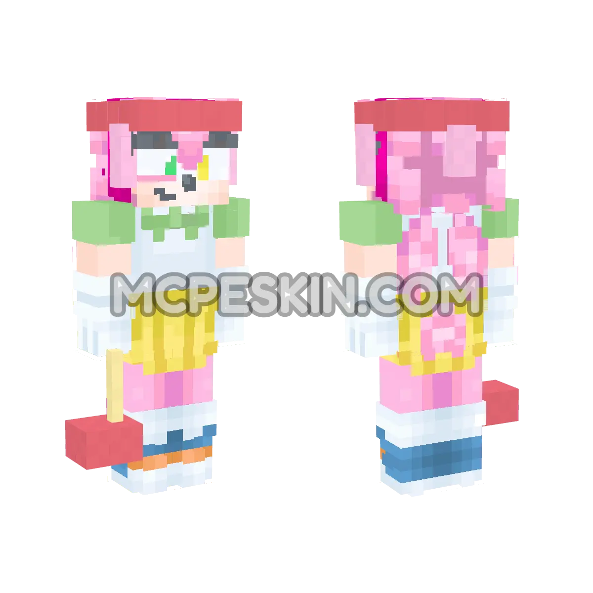 Amy Rose 4 4D Minecraft Bedrock skin