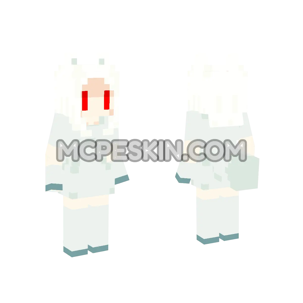 Artic Fox Girl 4D Minecraft Bedrock skin