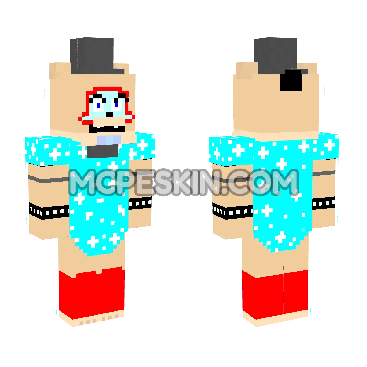 Baby Glamrock Freddy Fazbear 4D Minecraft Bedrock skin