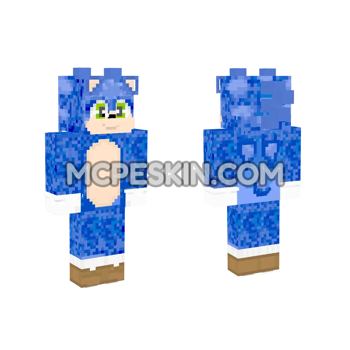 Baby Sonic Movie 4D Minecraft Bedrock skin