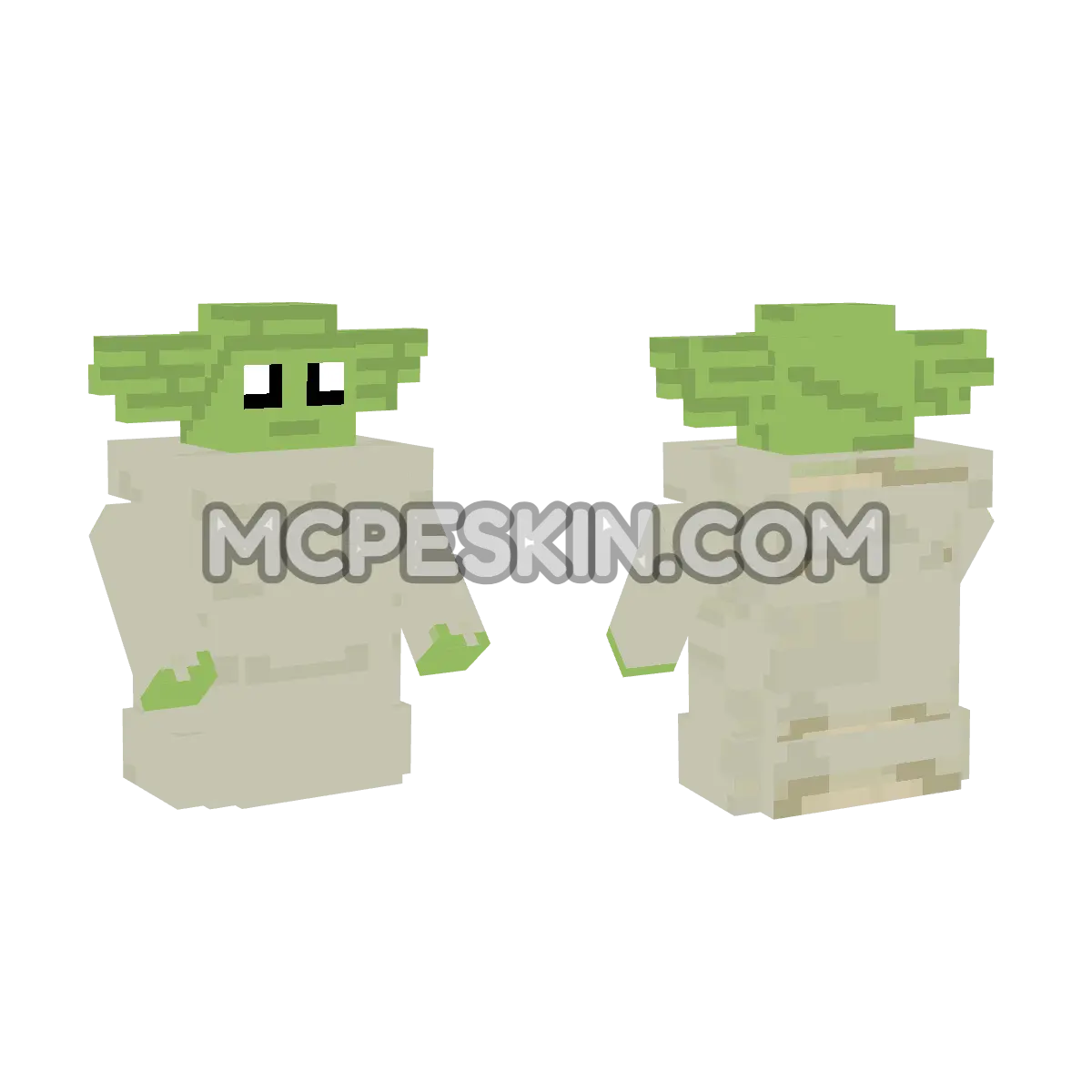 Baby Yoda 4D Minecraft Bedrock skin