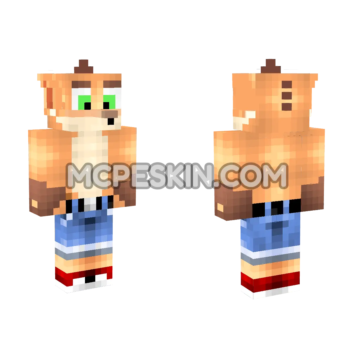 Bandicoot 4D Minecraft Bedrock skin