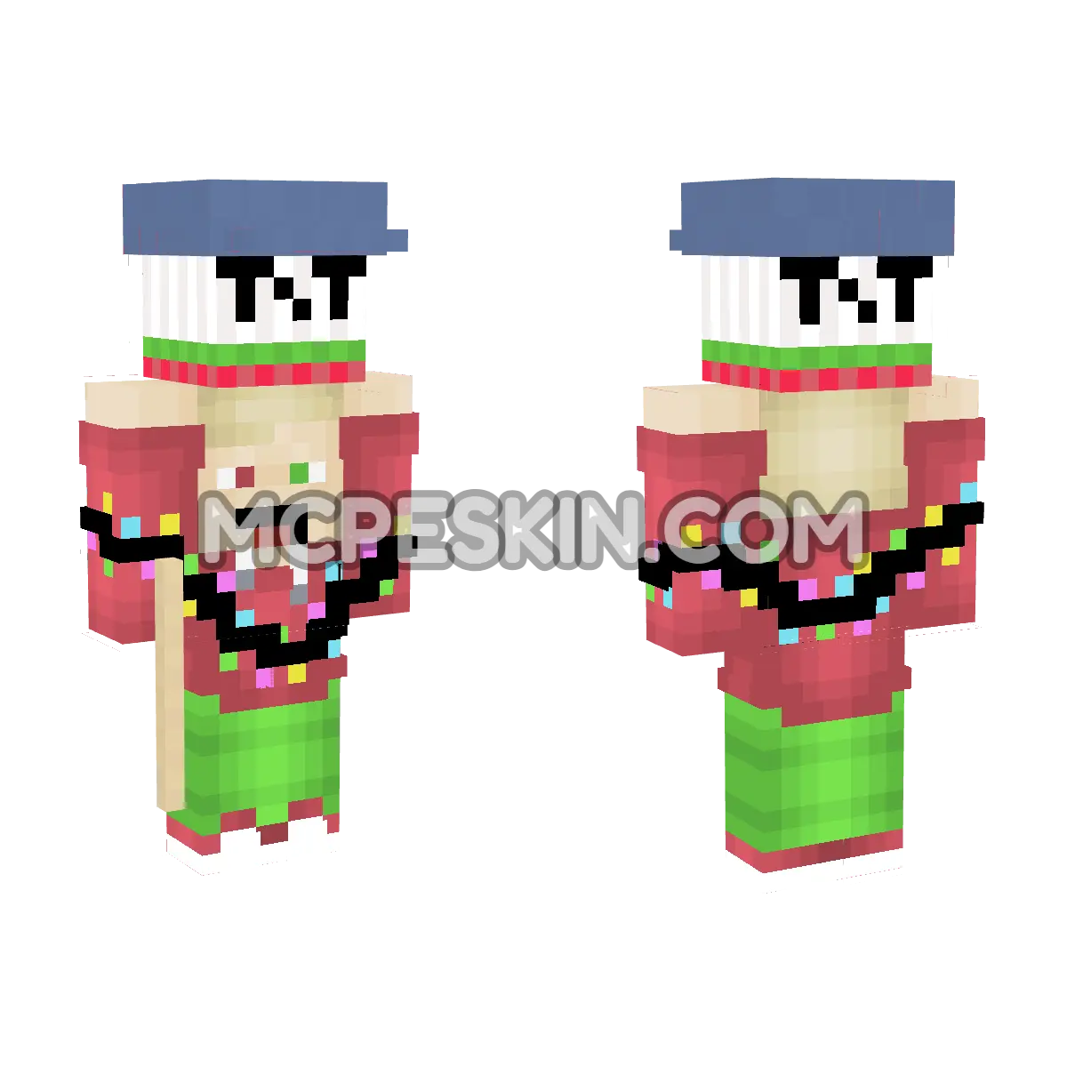 Baseball Player Christmas 4D Minecraft Bedrock skin