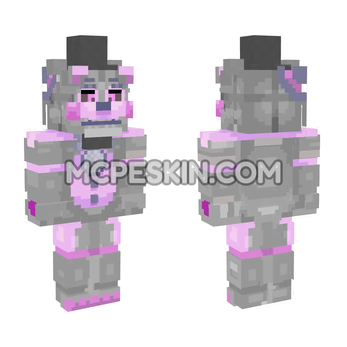 Black Ice Freddy Fazbear 4D Minecraft Bedrock skin