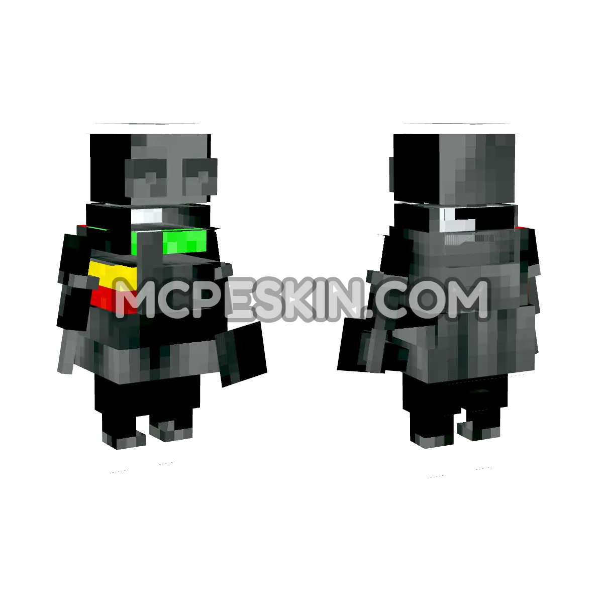 Black REPO with Lamp 4D Minecraft Bedrock skin