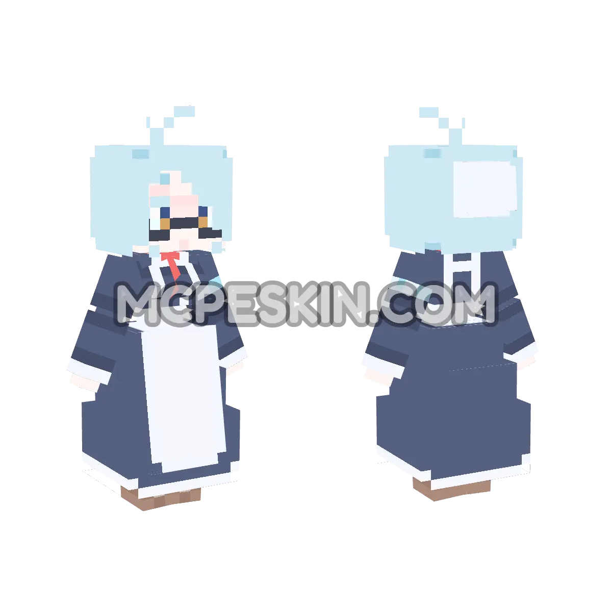 Blue Maid 4D Minecraft Bedrock skin