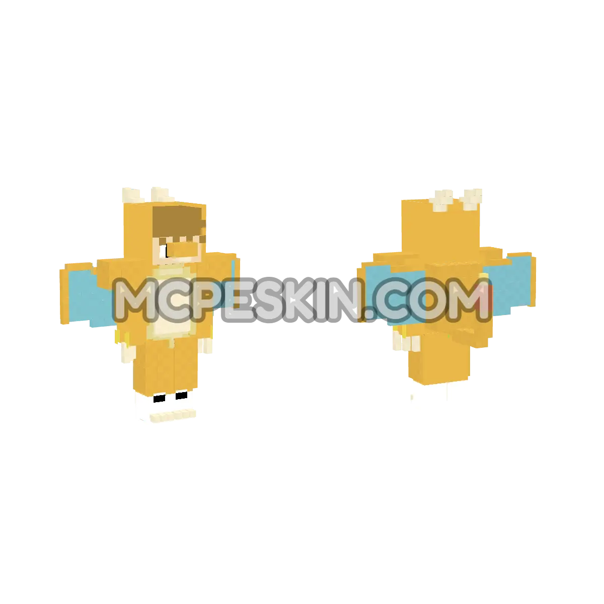Boy Charizard White 4D Minecraft Bedrock skin