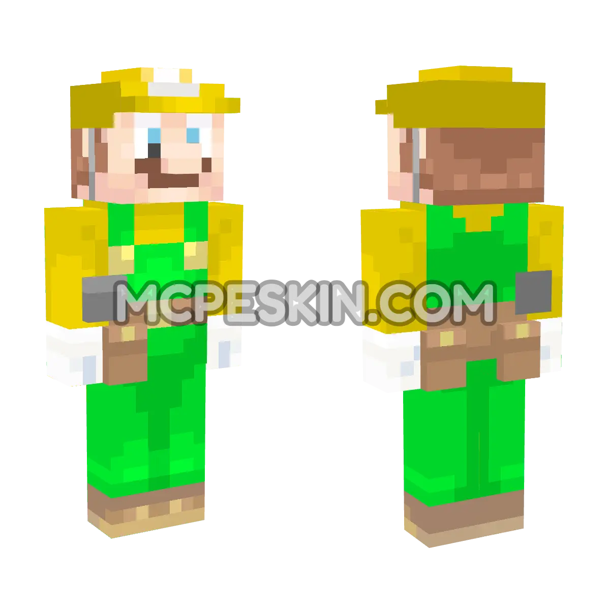 Builder Luigi 4D Minecraft Bedrock skin