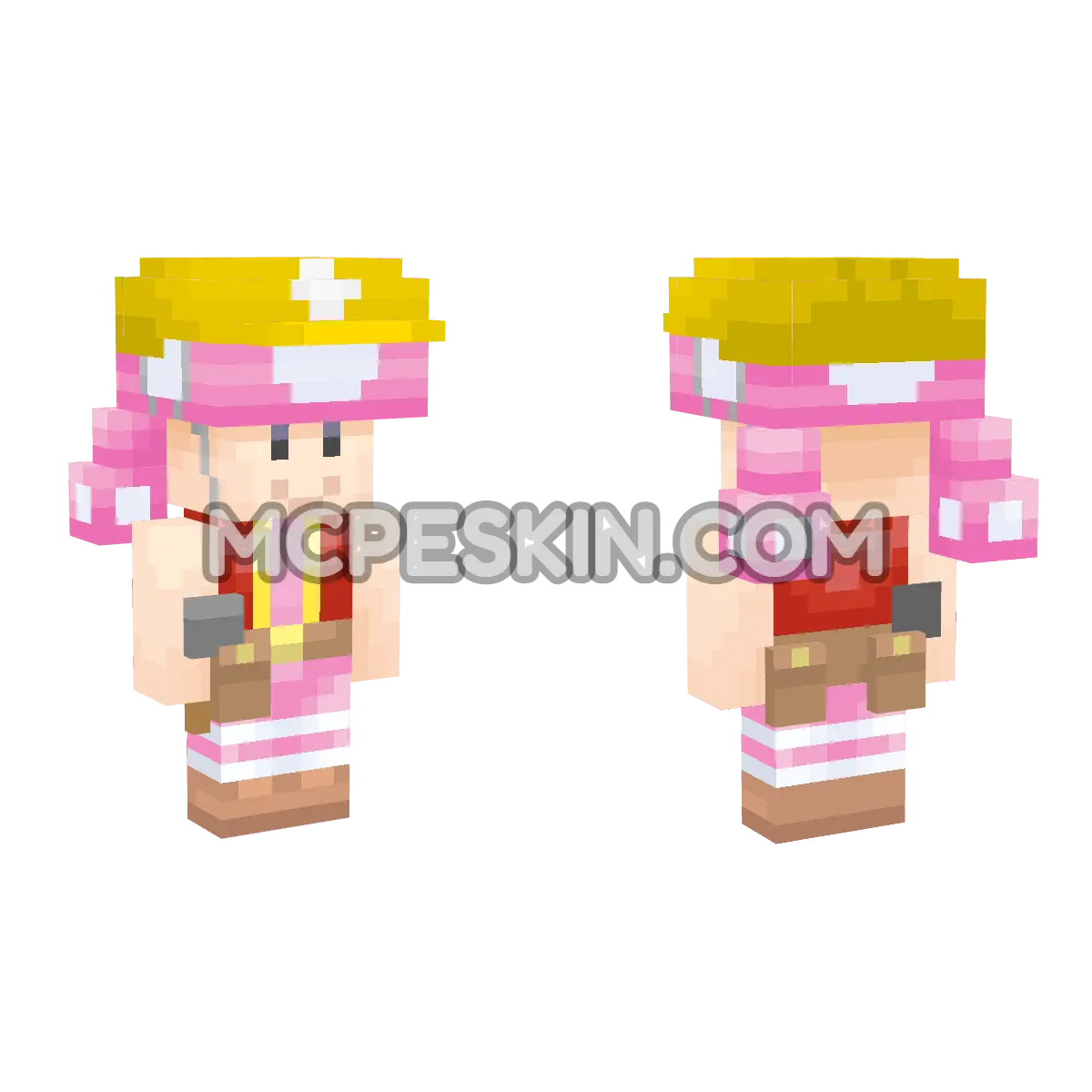 Builder Toadette 4D Minecraft Bedrock skin