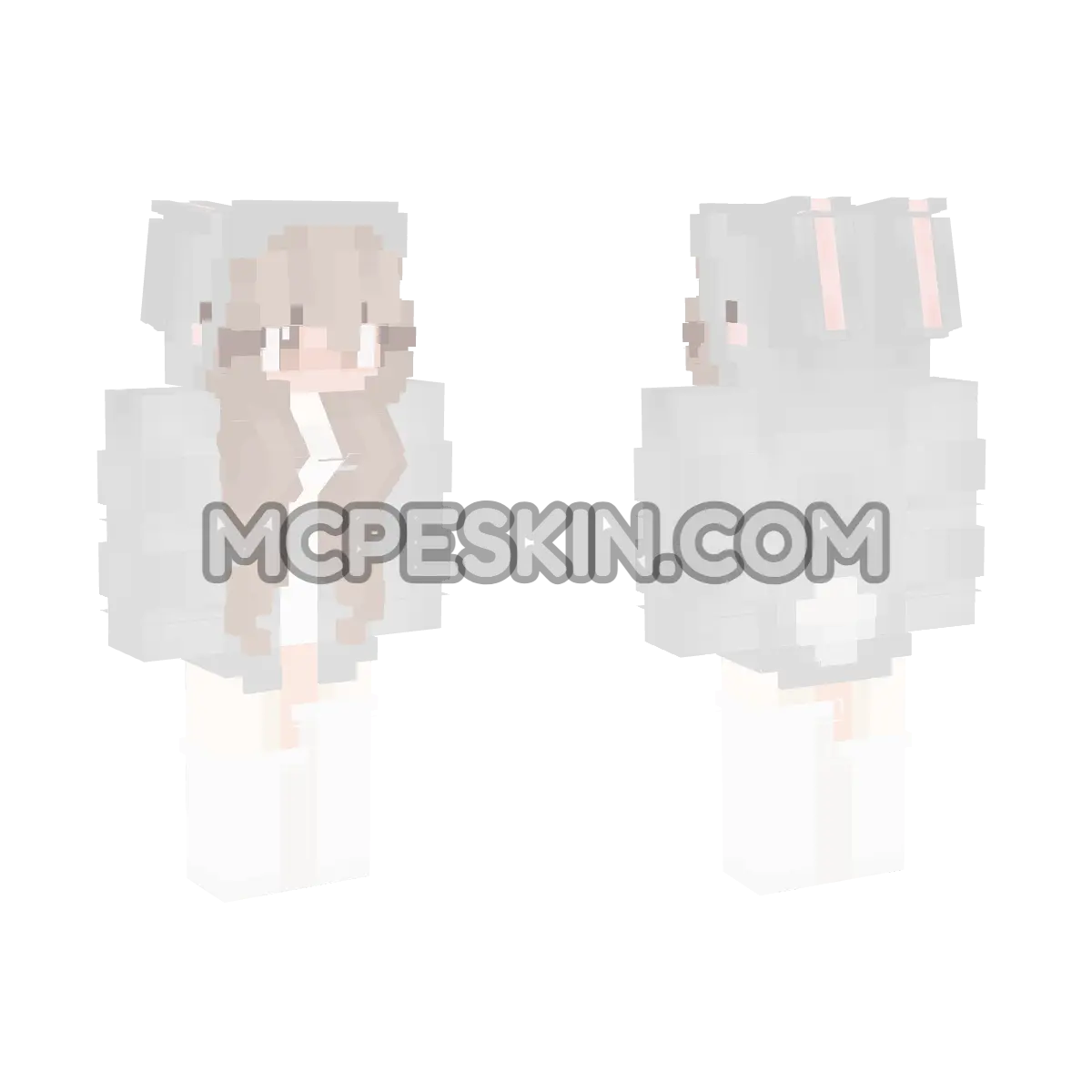 Bunny Girl Grey 4D Minecraft Bedrock skin