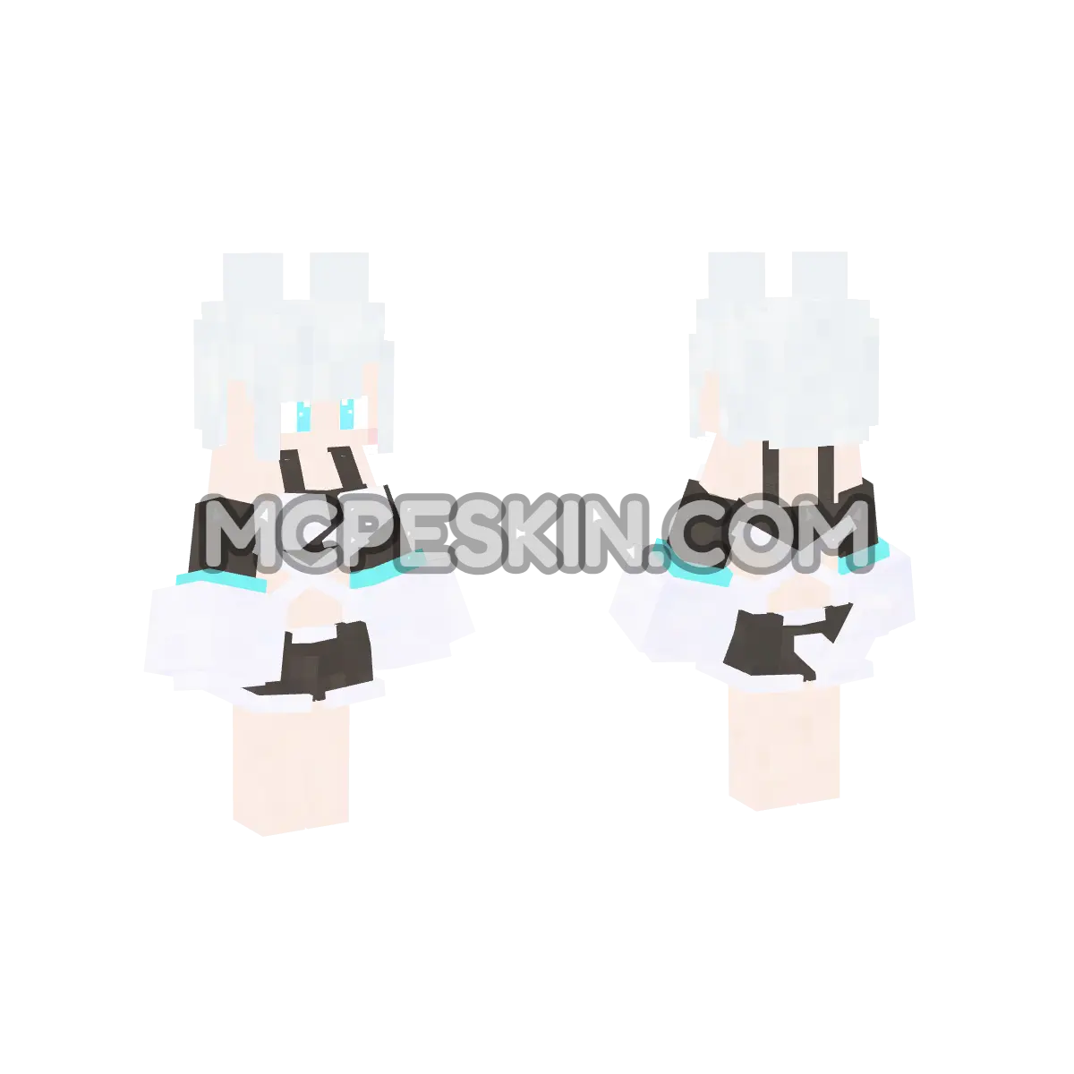 Catys Black White 4D Minecraft Bedrock skin