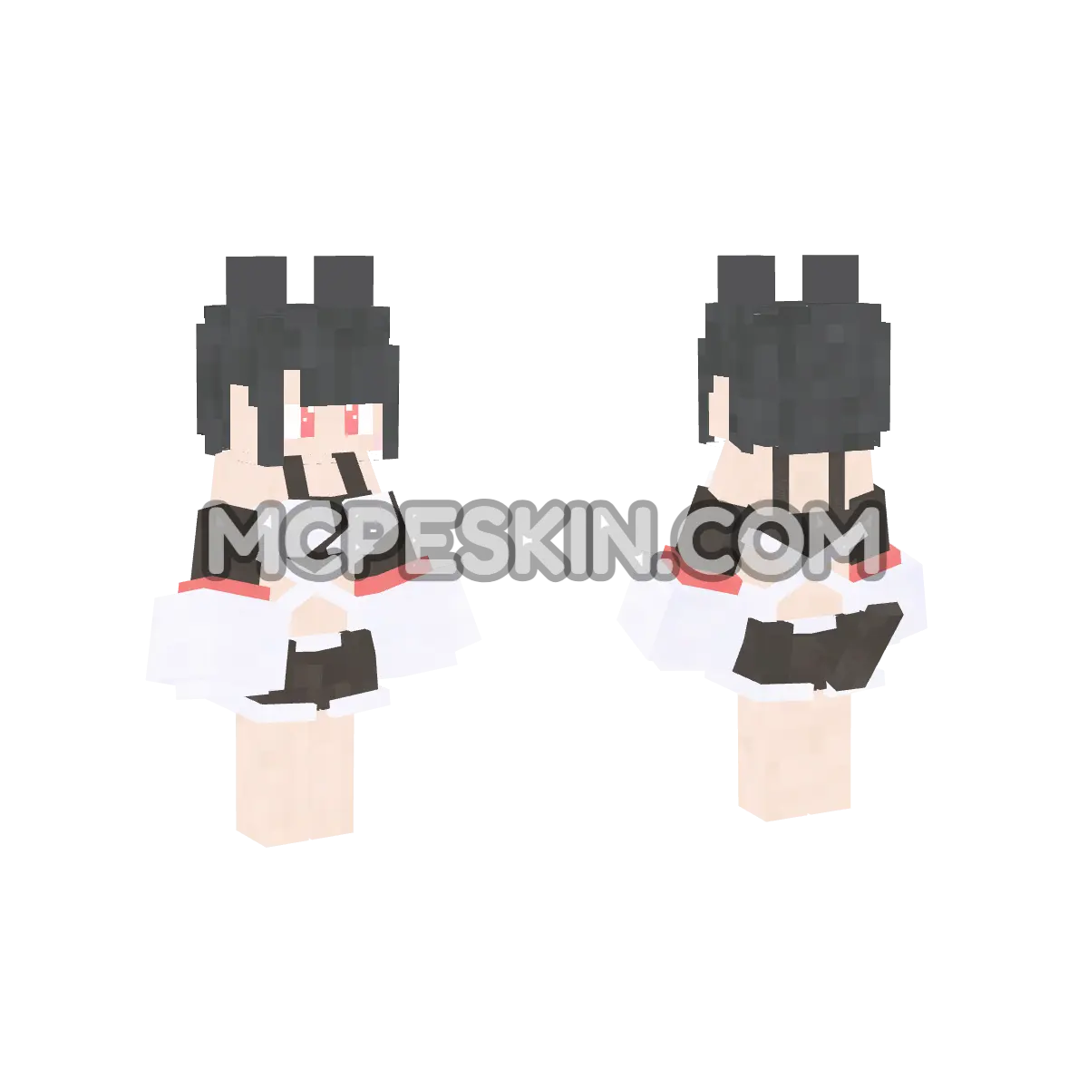 Catys White Black 4D Minecraft Bedrock skin