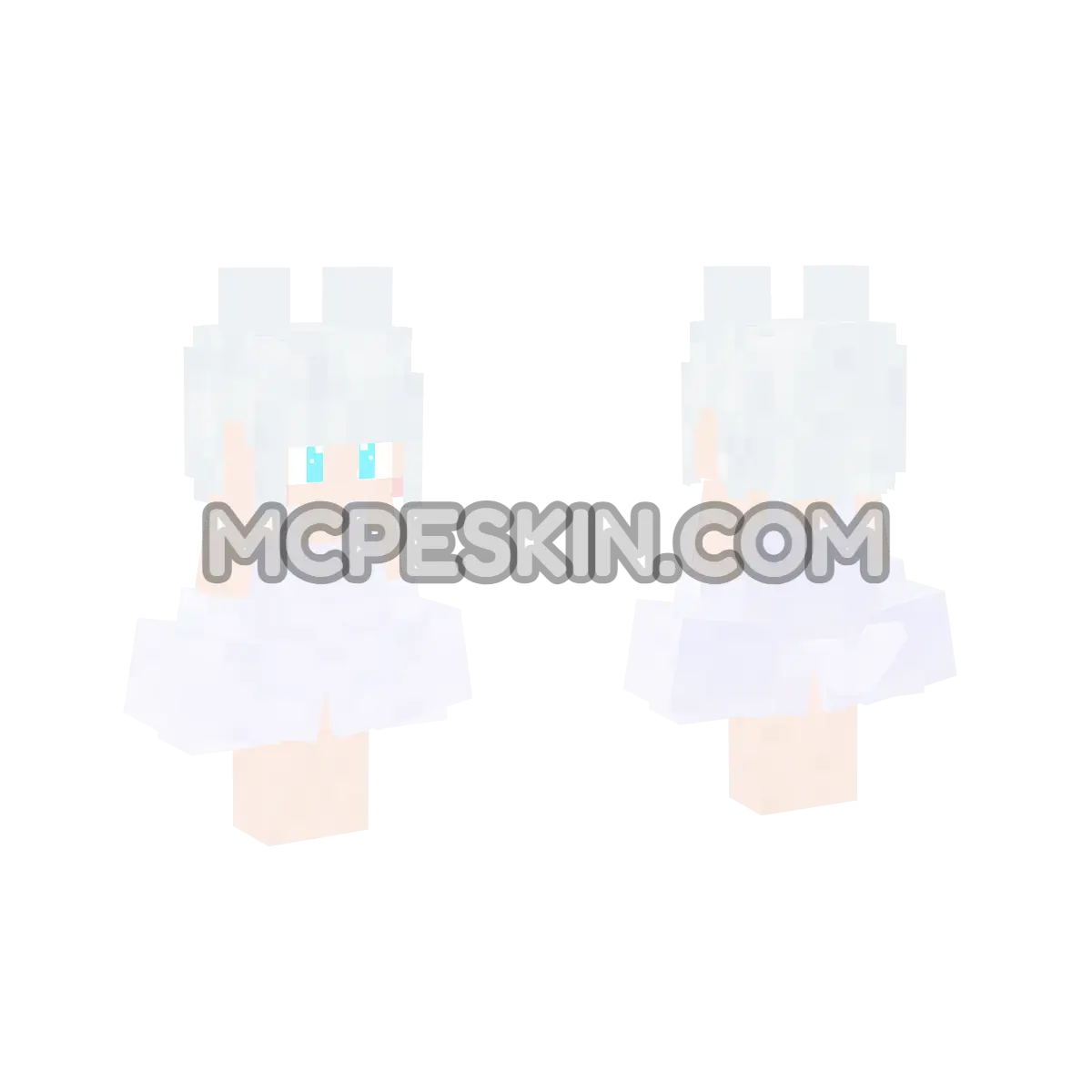 Catys White Loli 4D Minecraft Bedrock skin