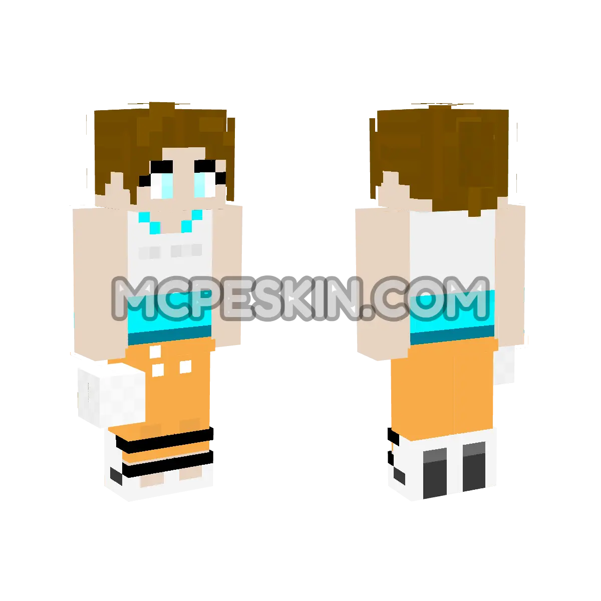 Chell 16 4D Minecraft Bedrock skin