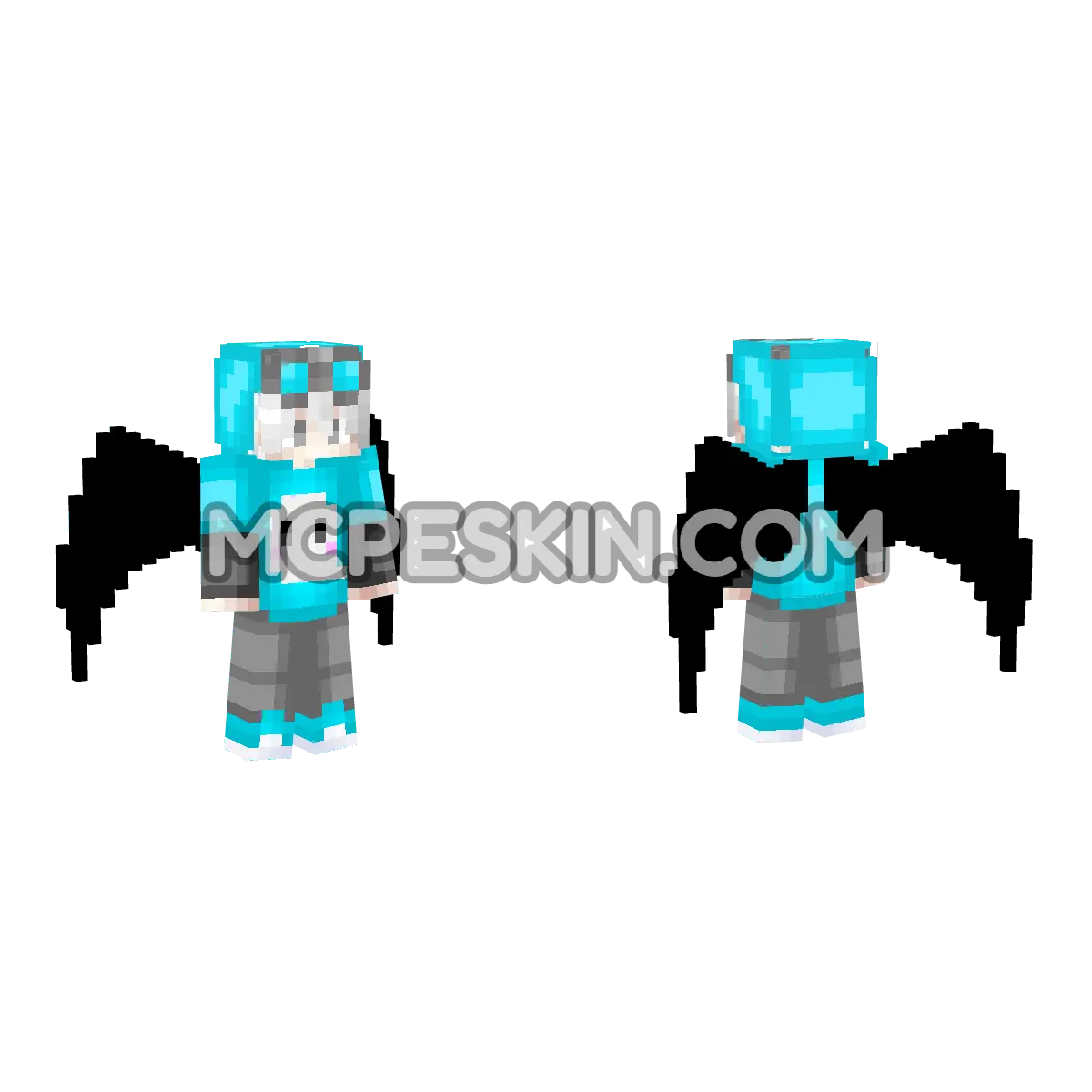 Chico con alas 4D Minecraft Bedrock skin