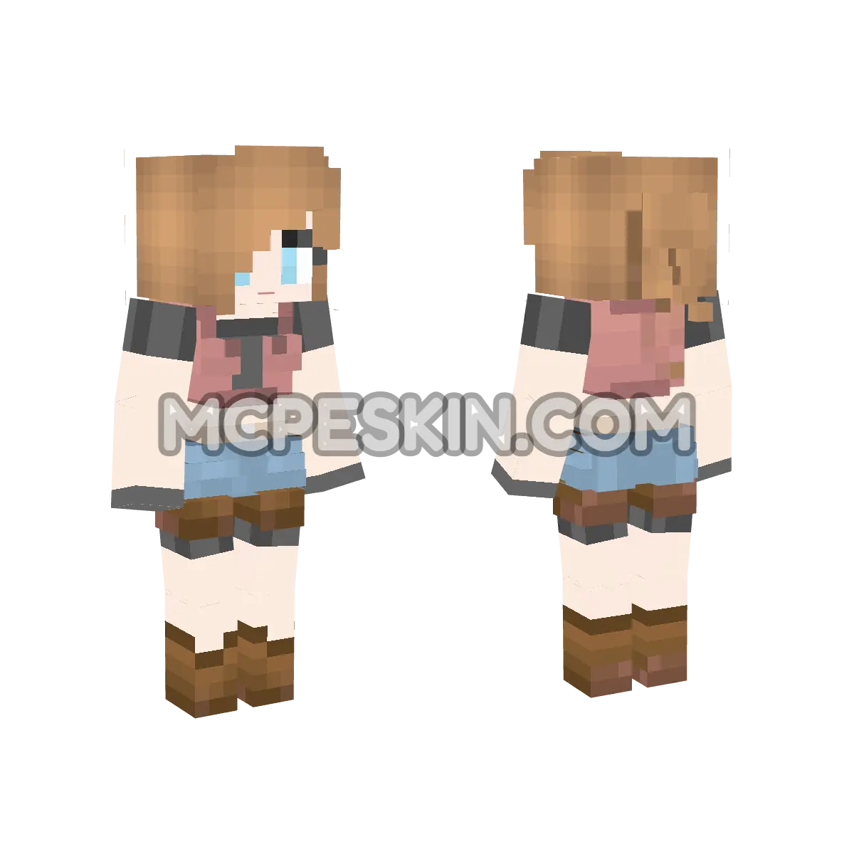 Claise Red Field 2 4D Minecraft Bedrock skin