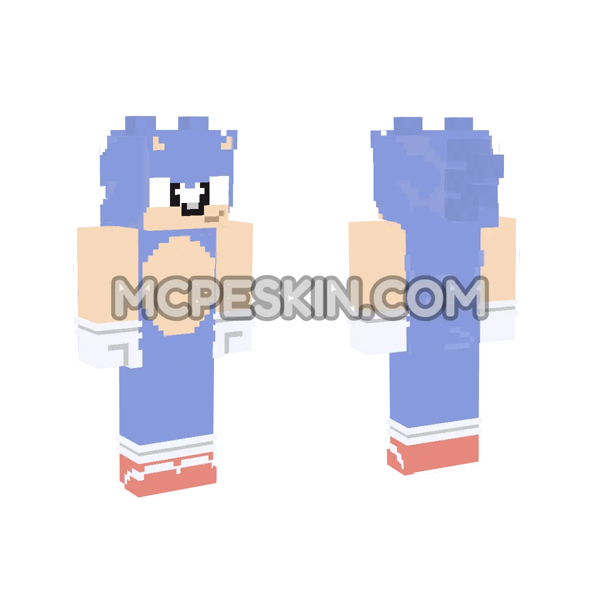 Classic Sonic 4D Minecraft Bedrock skin
