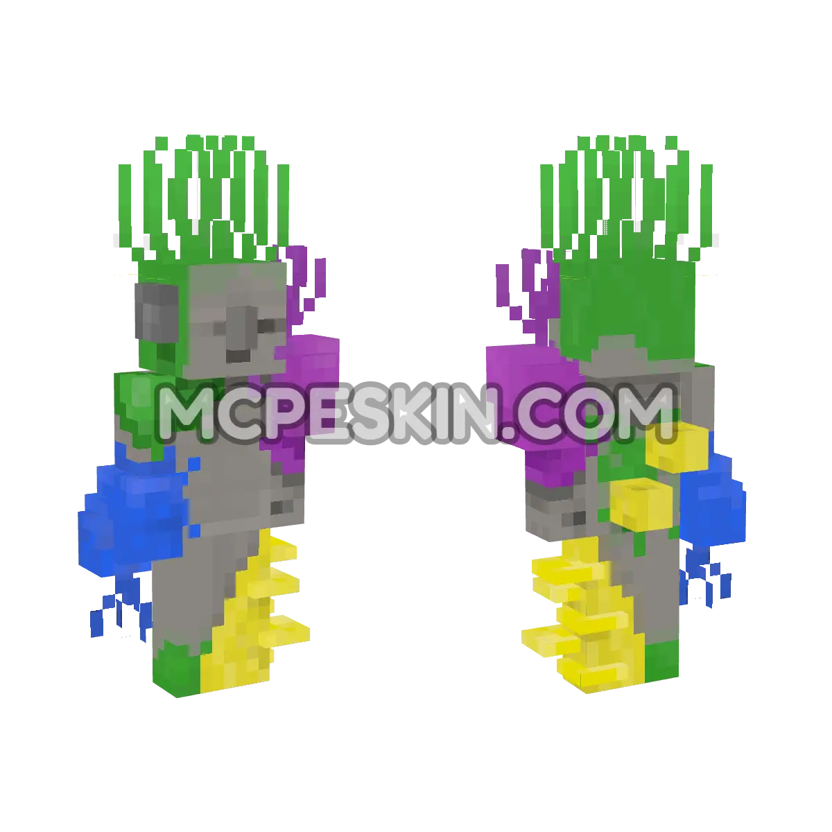 Coral statue 4D Minecraft Bedrock skin