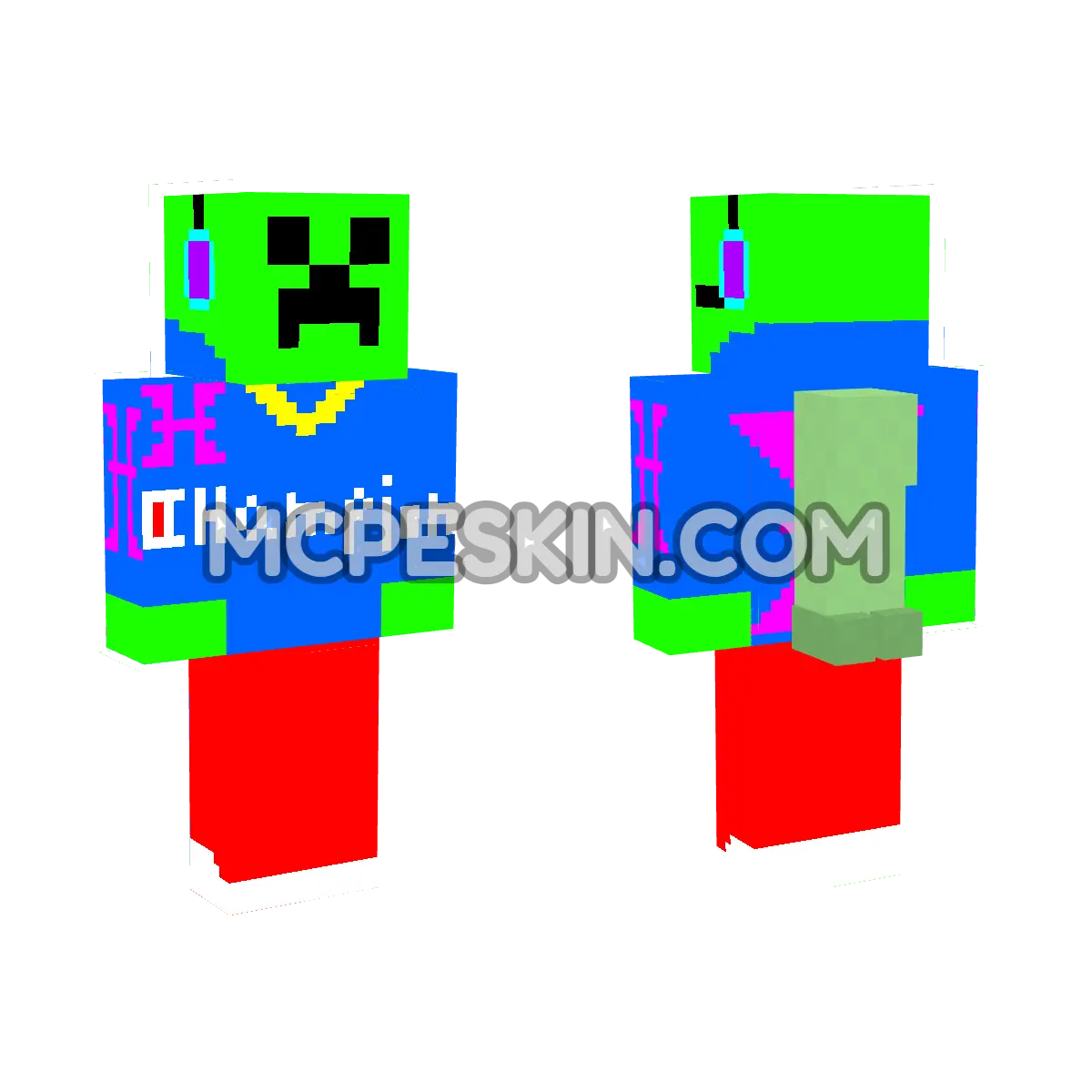 Creeper 6 4D Minecraft Bedrock skin