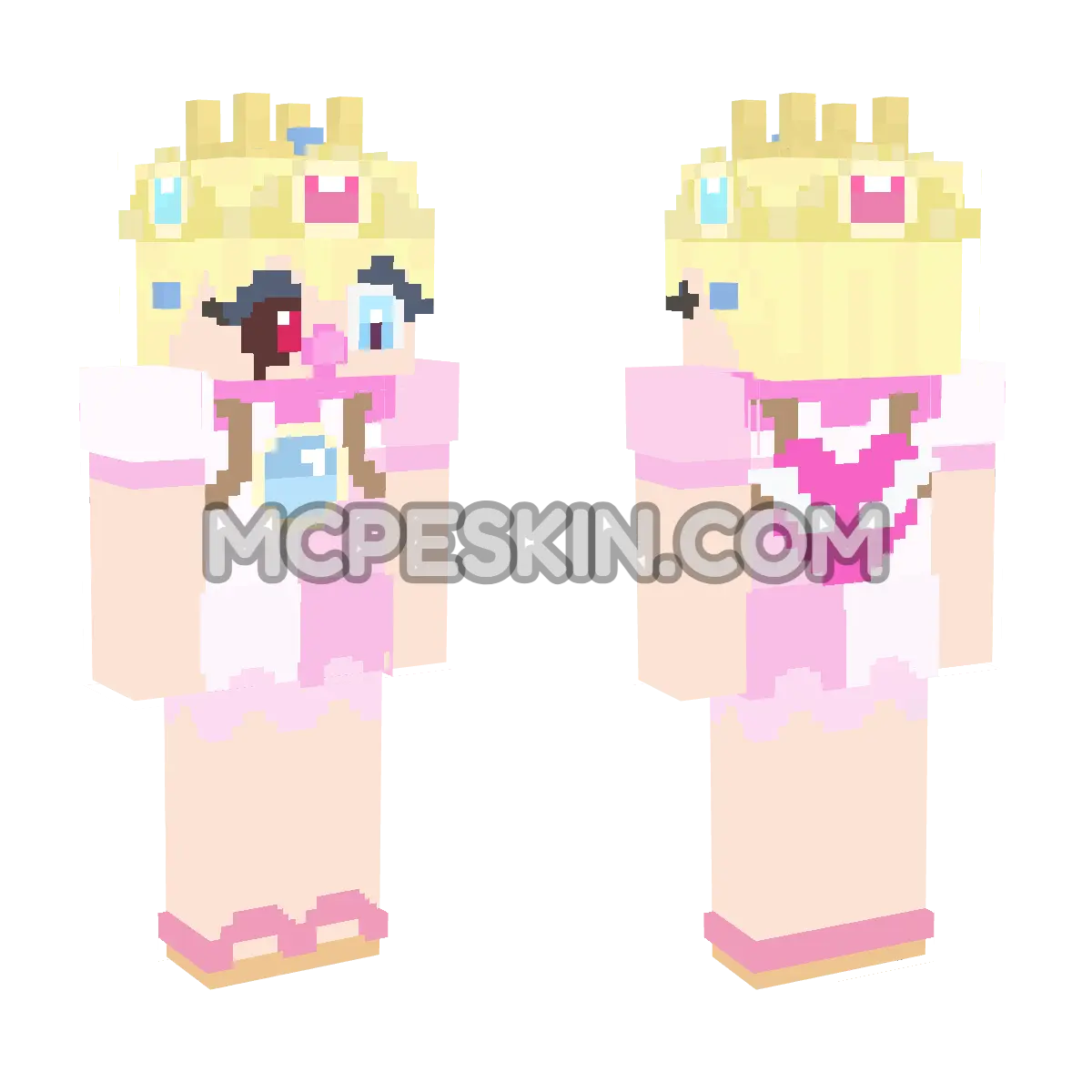 Creepy Baby Princess Peach 4D Minecraft Bedrock skin