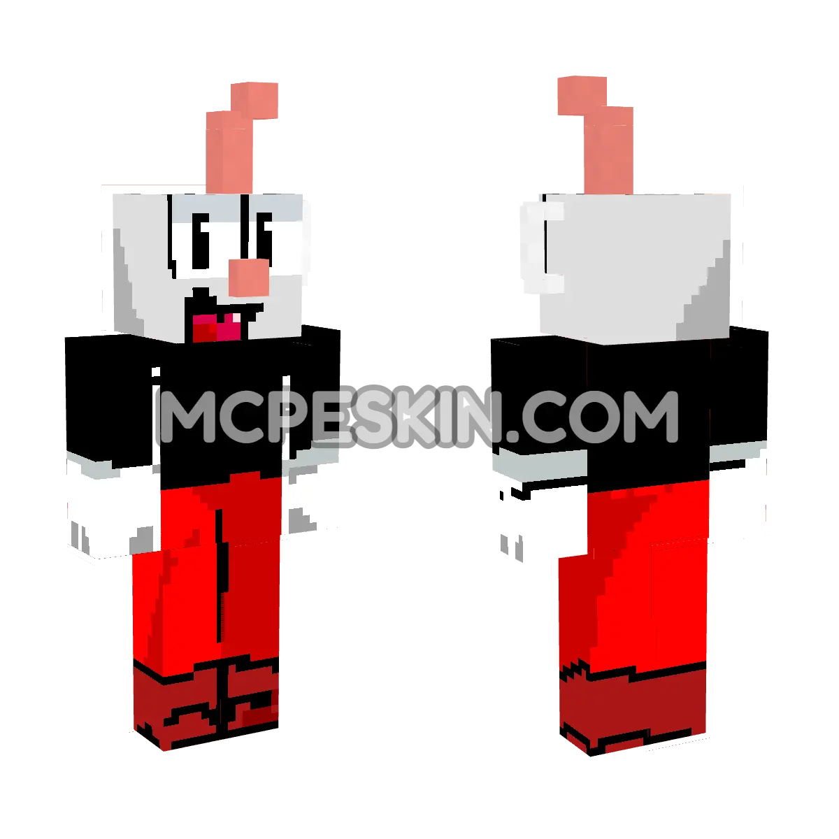 Cuphead Remake 4D Minecraft Bedrock skin