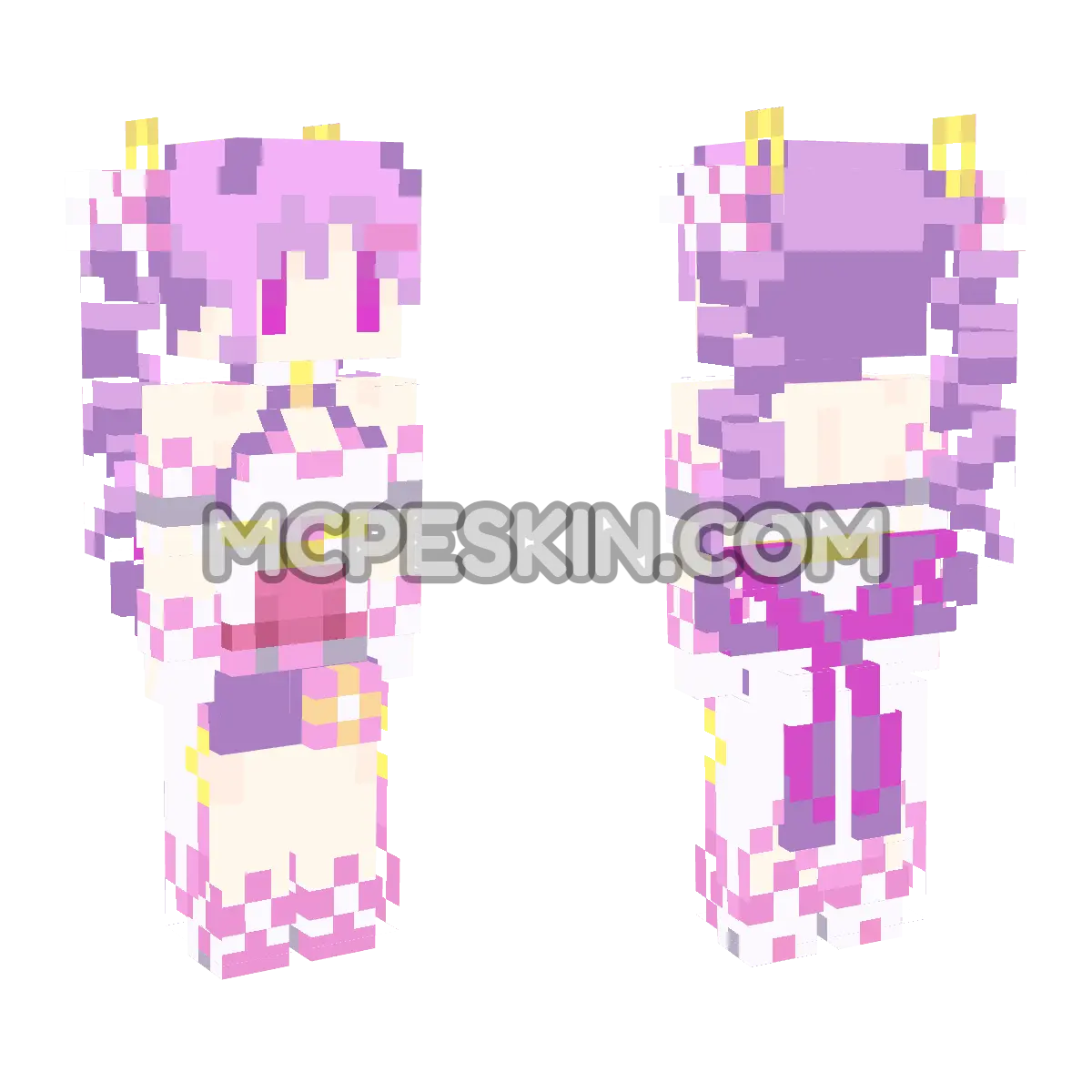 CuteMob Aisha 4D Minecraft Bedrock skin