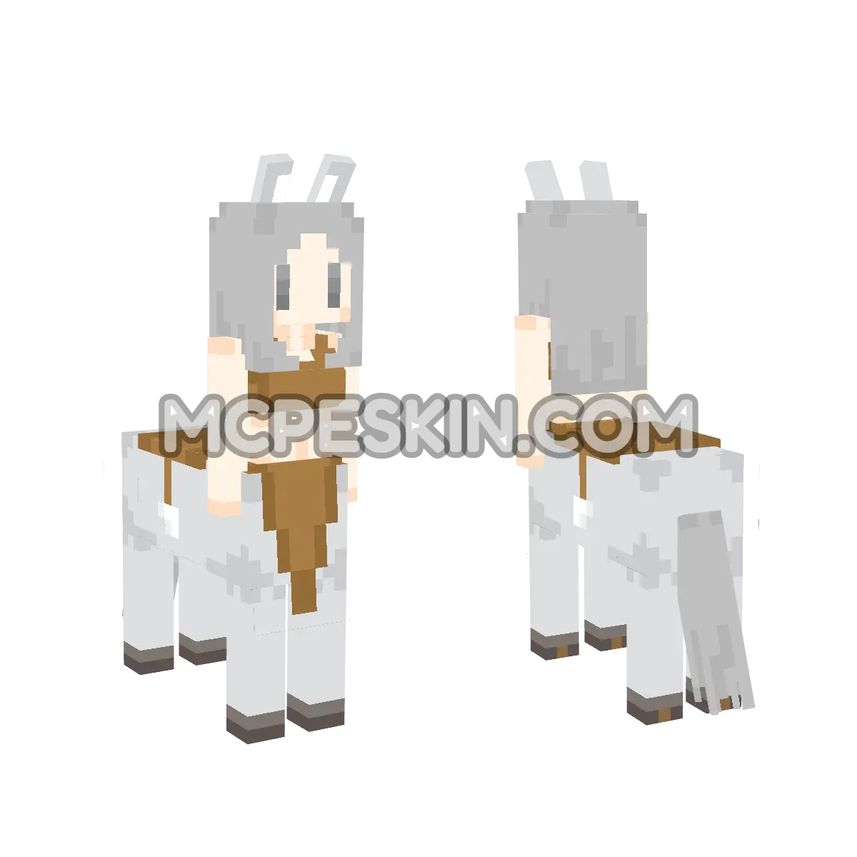CuteMob Horse Grey 4D Minecraft Bedrock skin