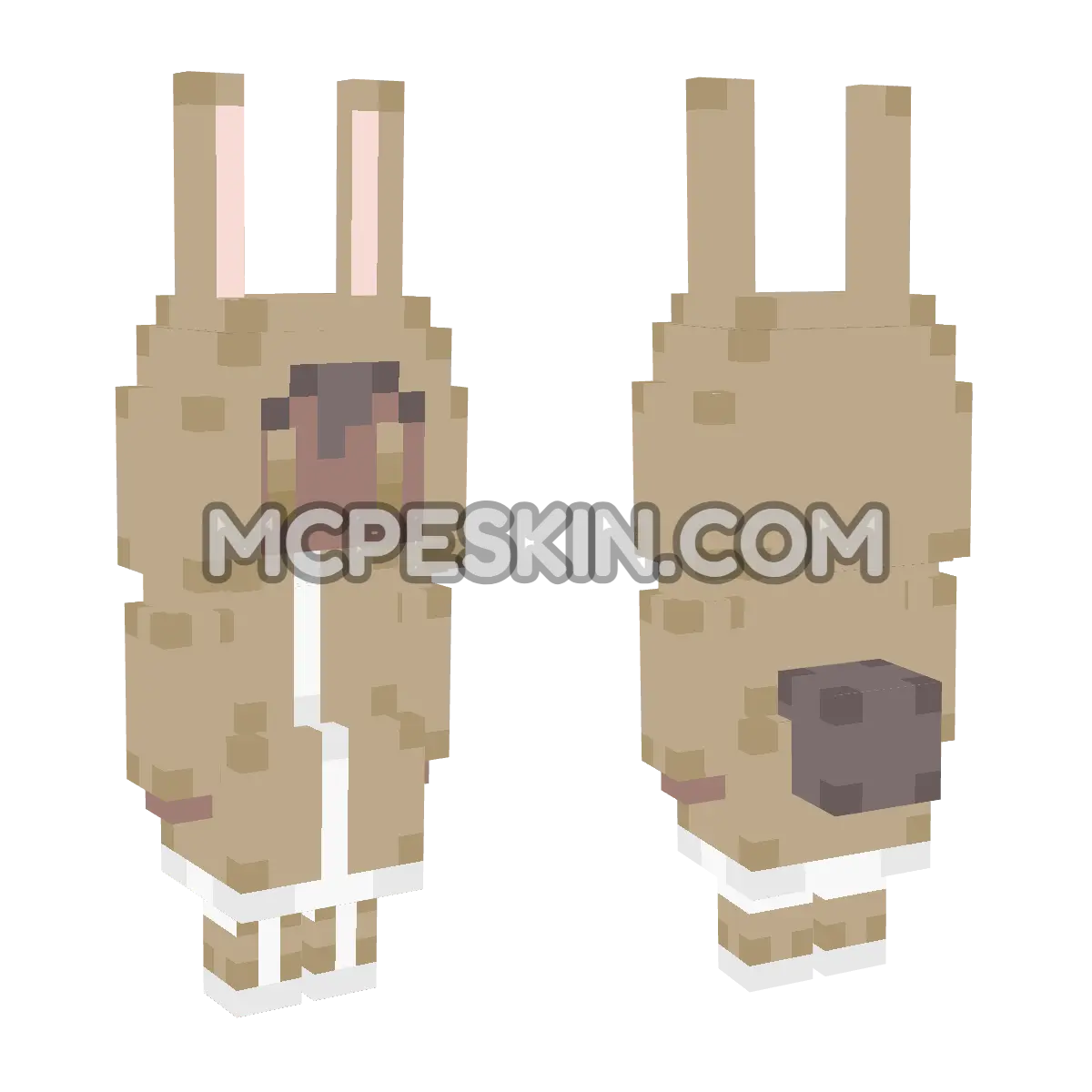 CuteMob Rabbit Brown 4D Minecraft Bedrock skin