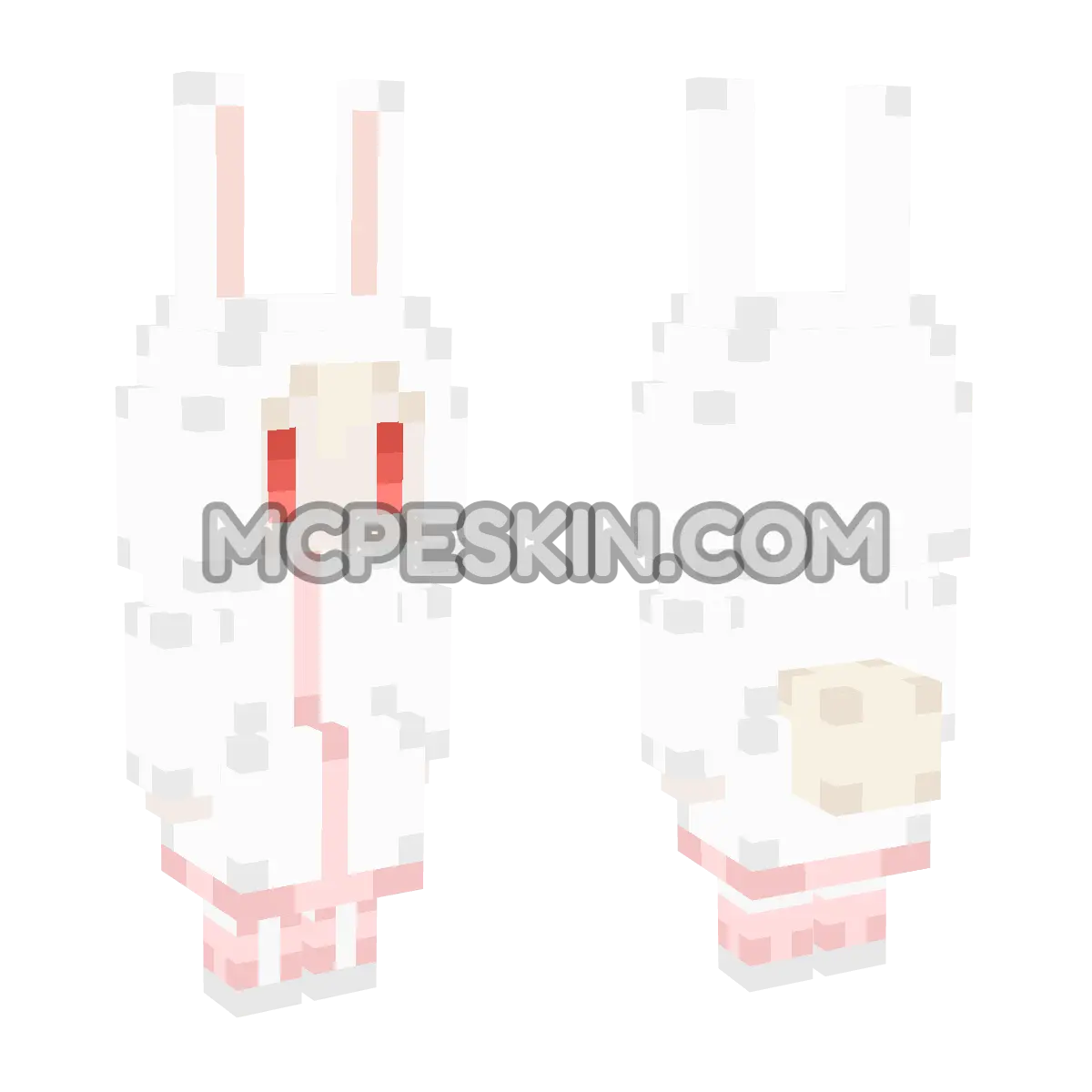 CuteMob Rabbit White 4D Minecraft Bedrock skin