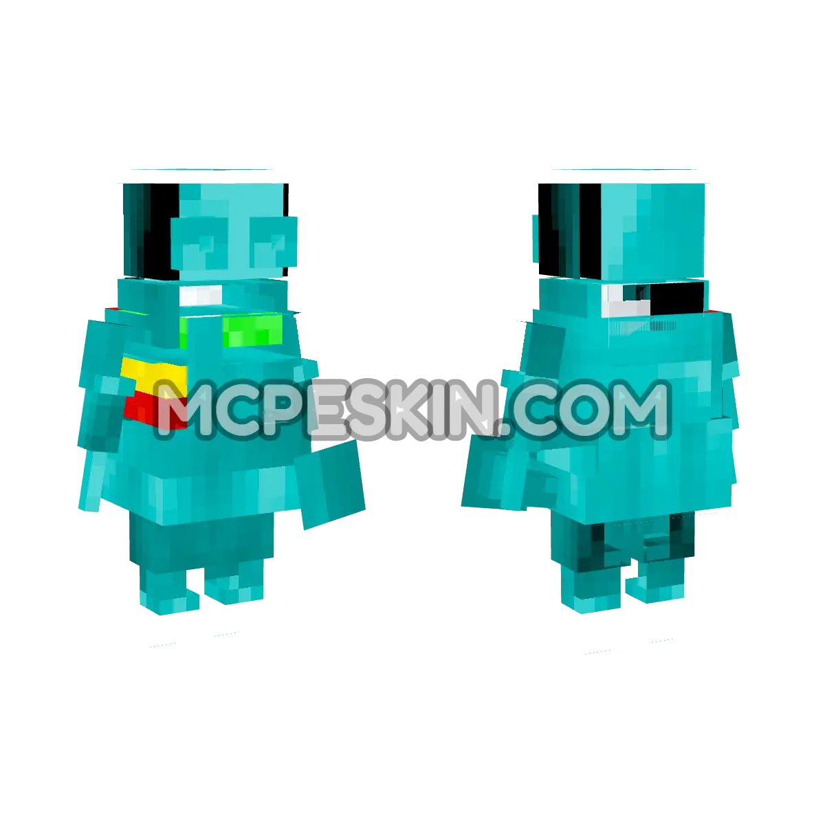 Cyan REPO with Lamp 4D Minecraft Bedrock skin