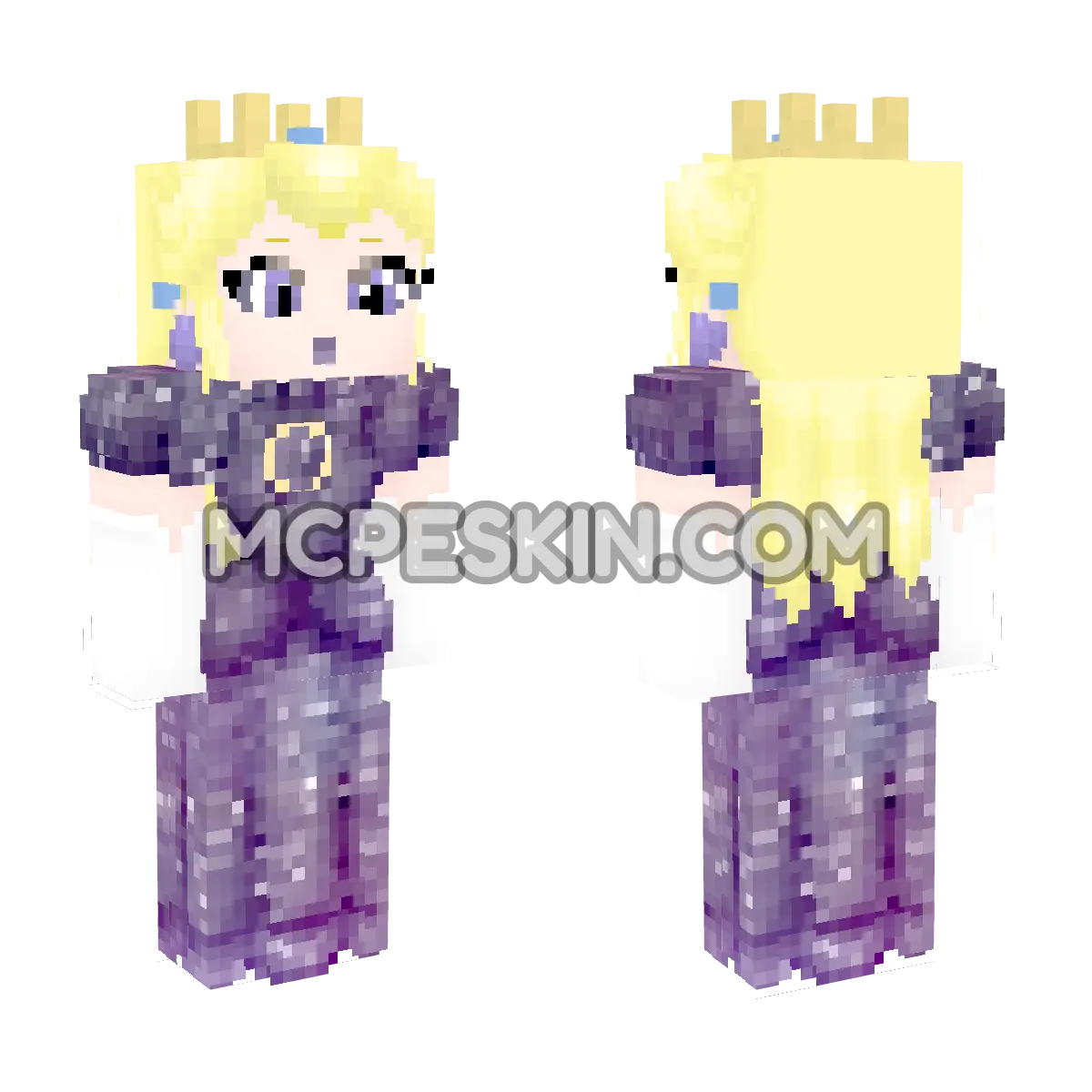 Dark Princess Peach 4D Minecraft Bedrock skin