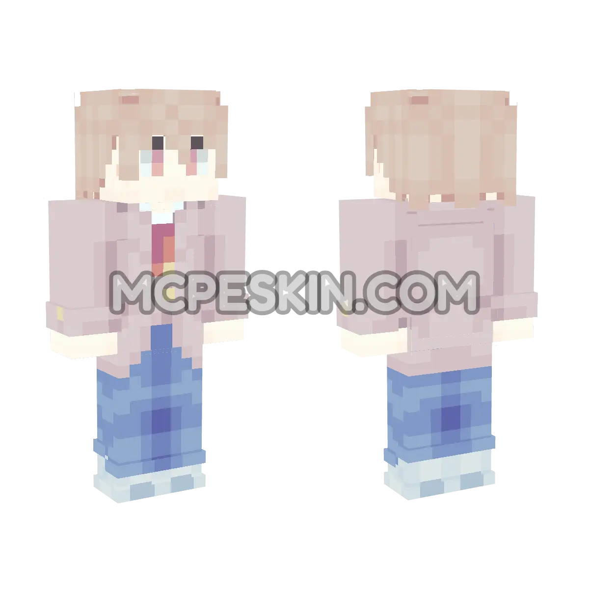 DDLC: Male protagonist  4D Minecraft Bedrock skin
