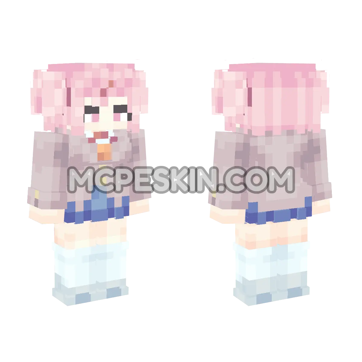 DDLC: Natsuki  4D Minecraft Bedrock skin