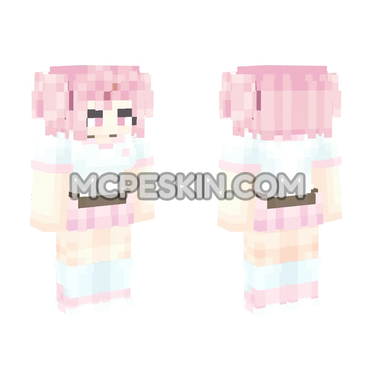 DDLC: Natsuki (casual)  4D Minecraft Bedrock skin