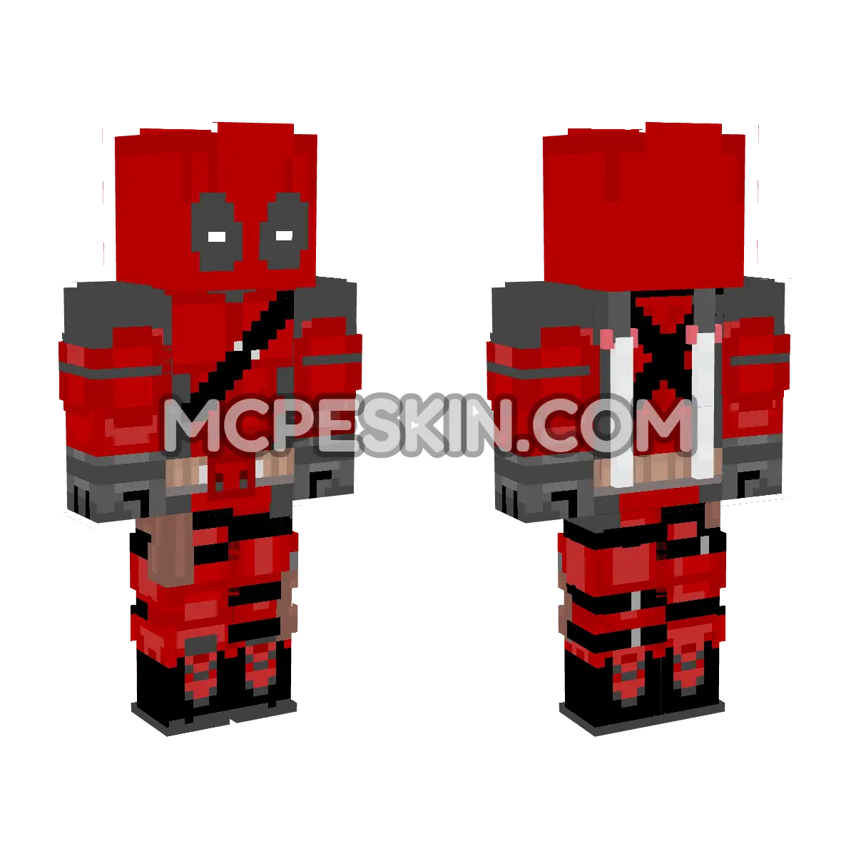 Deadpool 26 4D Minecraft Bedrock skin