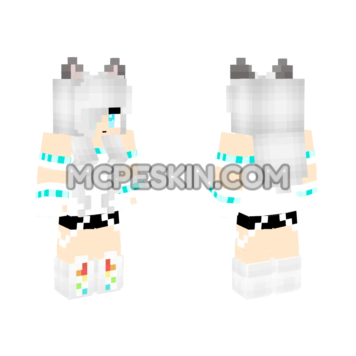 DFF Girl 4D Minecraft Bedrock skin