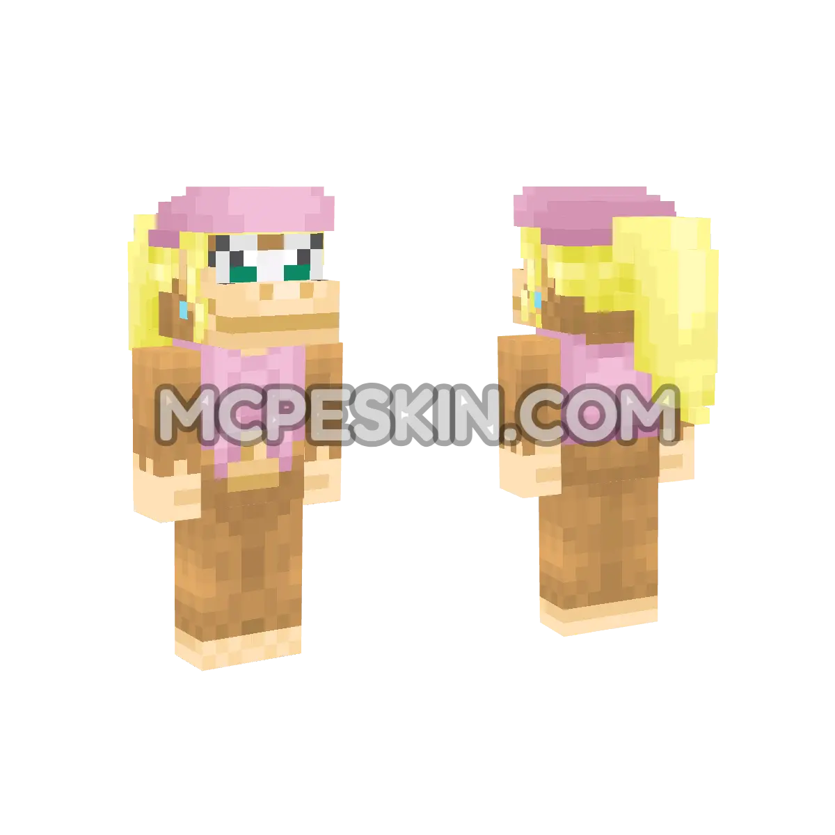 Dixie Kong 4D Minecraft Bedrock skin