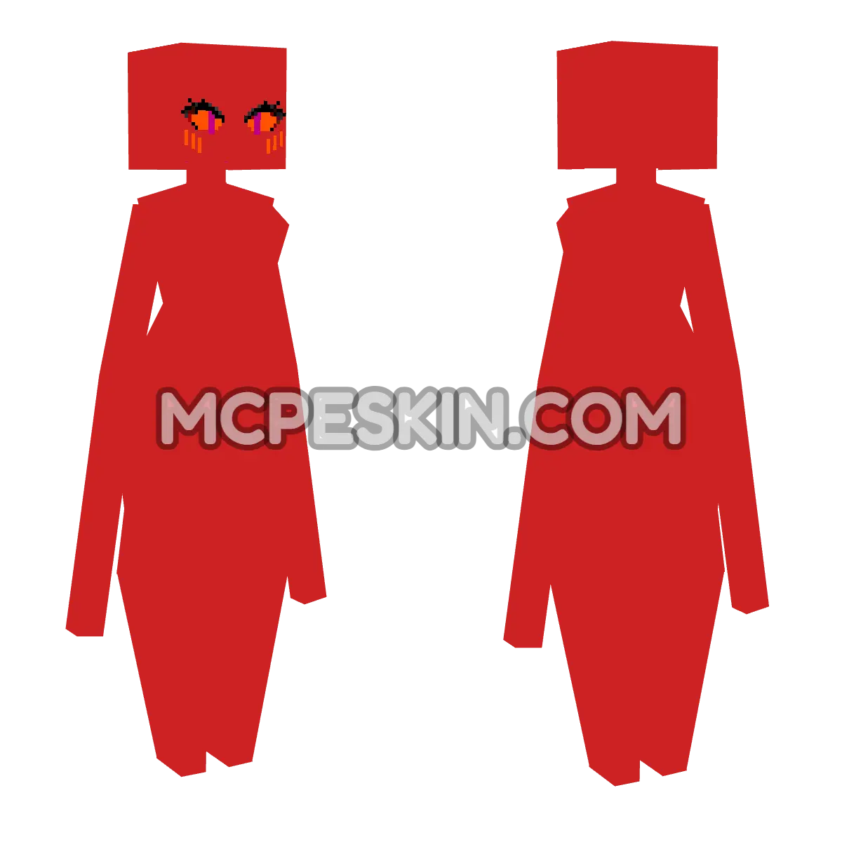 Ender THICC Red 4D Minecraft Bedrock skin