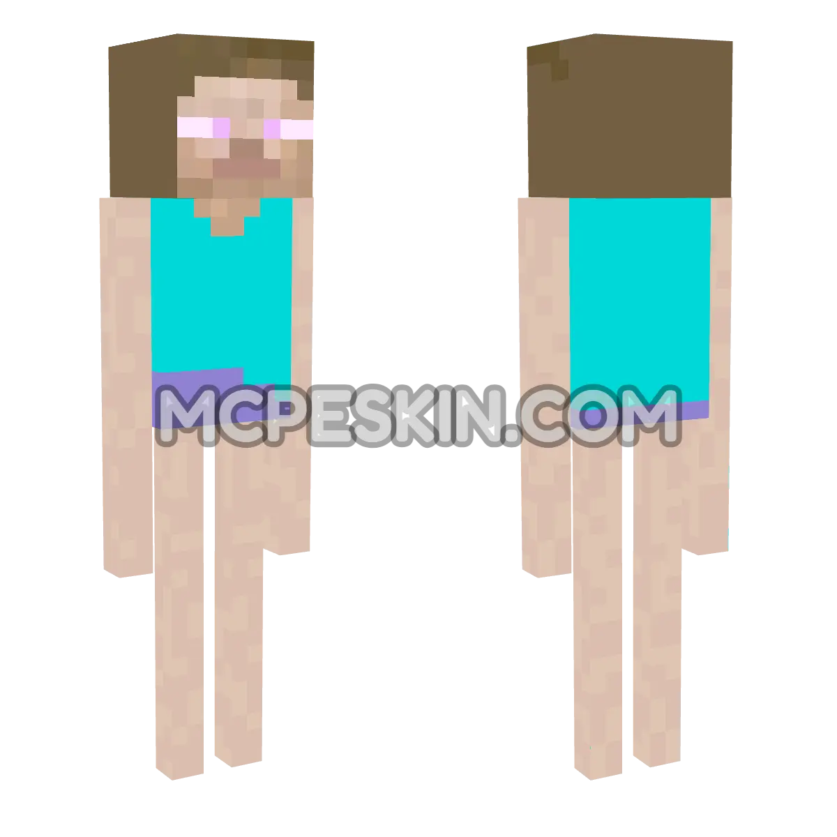 Enderman Steve 4D Minecraft Bedrock skin