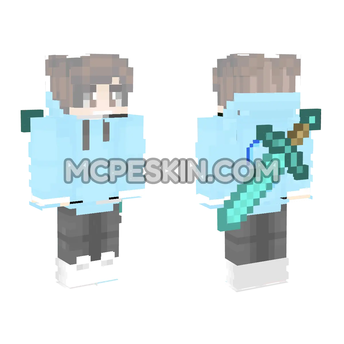 Espada de Diamante 4D Minecraft Bedrock skin