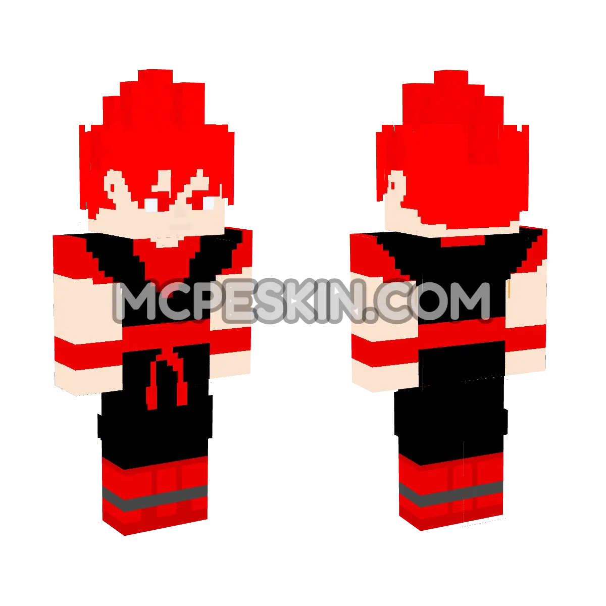 Evil Goku Super Red 4D Minecraft Bedrock skin