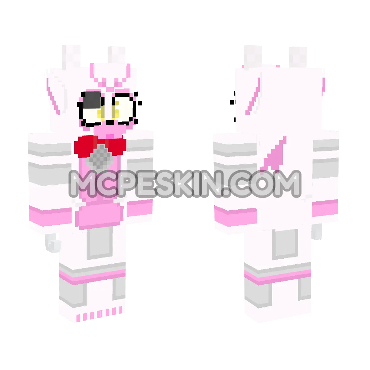 Female Funtime Foxy 4D Minecraft Bedrock skin